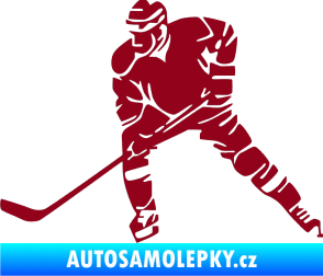 Samolepka Hokejista 026 levá bordó vínová
