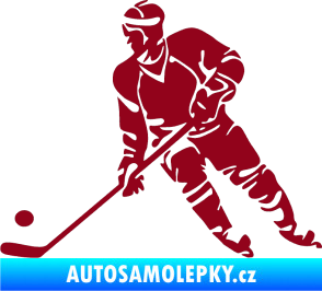 Samolepka Hokejista 027 levá bordó vínová