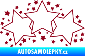 Samolepka Hvězdy a hvězdičky dekor bordó vínová