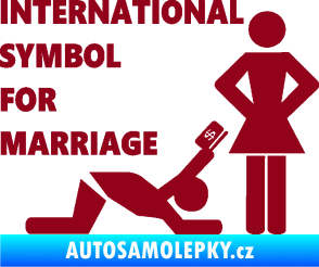 Samolepka International symbol for marriage bordó vínová