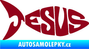 Samolepka Jesus rybička 007 bordó vínová