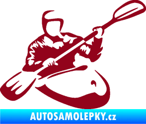 Samolepka Kajakář 004 pravá bordó vínová