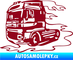 Samolepka Kamion 003 levá nákladní auto bordó vínová