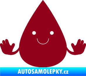 Samolepka Kapka 001 veselá bordó vínová