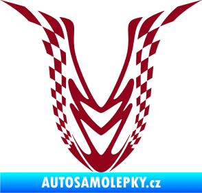 Samolepka Kapota 006 šachovnice bordó vínová