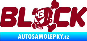 Samolepka Kenblock lebka s napisem bordó vínová