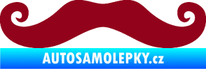 Samolepka Knír 001 movember, moustache styl bordó vínová