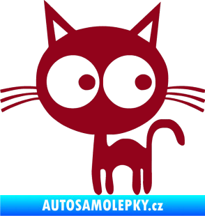 Samolepka Kočička 001 levá bordó vínová
