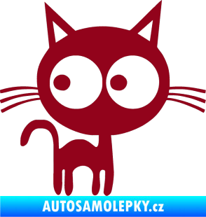 Samolepka Kočička 001 pravá bordó vínová