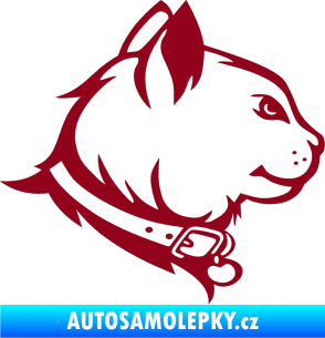 Samolepka Kočka 003 pravá bordó vínová