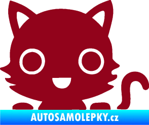 Samolepka Kočka 014 pravá kočka v autě bordó vínová
