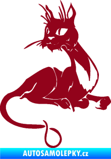 Samolepka Kočka 015 levá bordó vínová