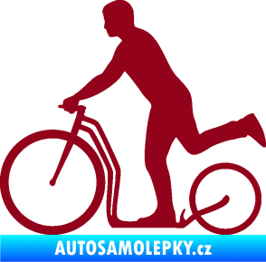 Samolepka Koloběžka 001 levá jízda  bordó vínová