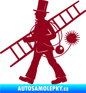 Samolepka Kominík 001 levá bordó vínová