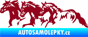 Samolepka Koníci 004 levá stádo bordó vínová