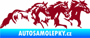 Samolepka Koníci 004 pravá stádo bordó vínová