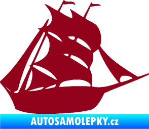 Samolepka Koráb 001 pravá bordó vínová