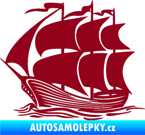 Samolepka Koráb 002 levá bordó vínová