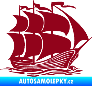 Samolepka Koráb 002 pravá bordó vínová
