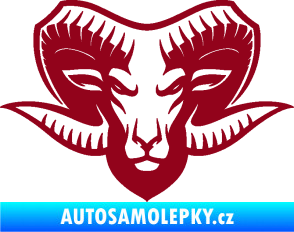 Samolepka Kozel 006 hlava bordó vínová