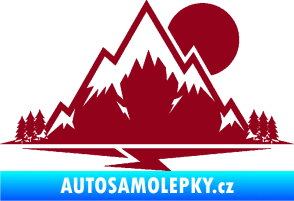 Samolepka Krajina hory 001 pravá bordó vínová