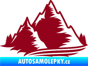 Samolepka Krajina hory 003 levá bordó vínová