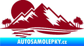 Samolepka Krajina hory 004 levá bordó vínová