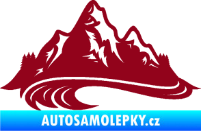 Samolepka Krajina hory 008 levá bordó vínová