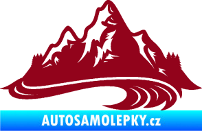 Samolepka Krajina hory 008 pravá bordó vínová