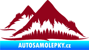 Samolepka Krajina hory 011 levá bordó vínová