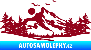 Samolepka Krajina hory 027 levá bordó vínová