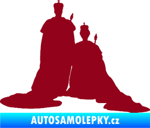 Samolepka Král a královna  bordó vínová