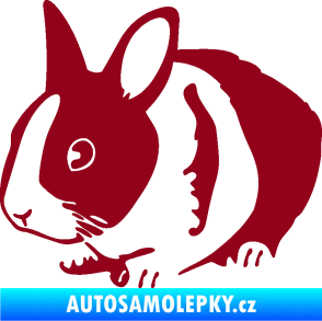 Samolepka Králík 002 levá zakrslý králíček bordó vínová