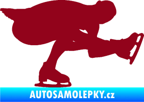 Samolepka Krasobruslení 007 pravá krasobruslařka bordó vínová