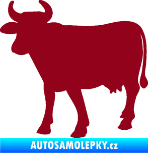 Samolepka Kráva 002 levá bordó vínová