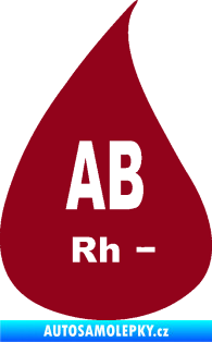 Samolepka Krevní skupina AB Rh- kapka bordó vínová