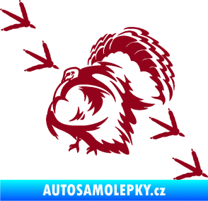 Samolepka Krocan 002 levá krocaní krok  bordó vínová