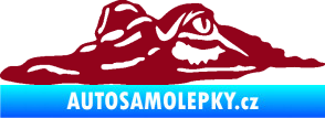 Samolepka Krokodýl 003 levá hlava na hladině bordó vínová