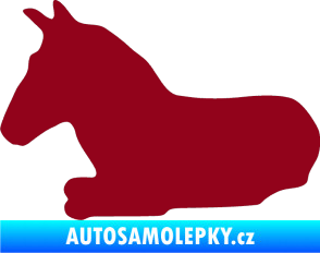 Samolepka Kůň 017 levá ležící bordó vínová