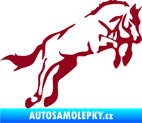 Samolepka Kůň 025 pravá skok bordó vínová
