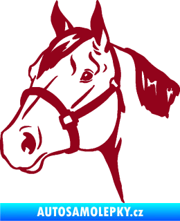 Samolepka Kůň 040 levá bordó vínová