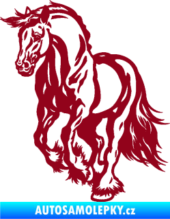 Samolepka Kůň 054 levá bordó vínová