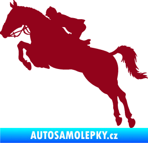 Samolepka Kůň 076 levá parkur bordó vínová