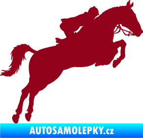 Samolepka Kůň 076 pravá parkur bordó vínová