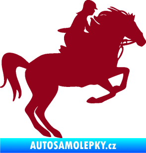 Samolepka Kůň 091 pravá skok bordó vínová