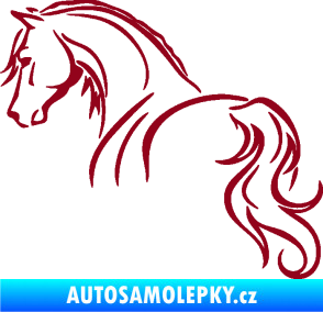 Samolepka Kůň 104 levá bordó vínová