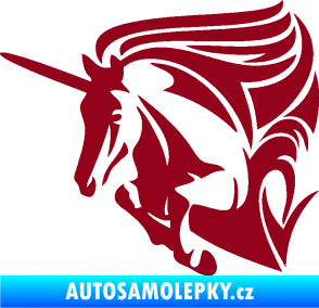 Samolepka Kůň jednorožec 001 levá bordó vínová