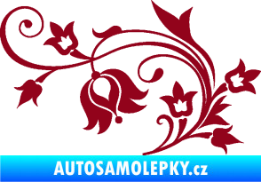 Samolepka Květina dekor 002 levá bordó vínová