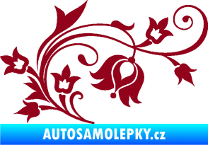 Samolepka Květina dekor 002 pravá bordó vínová
