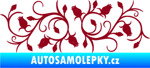 Samolepka Květina dekor 010 pravá růžičky bordó vínová